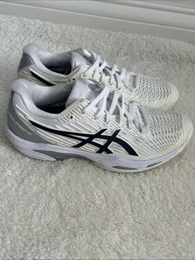 ASICS Solution Speed FF 2 Tennis Shoes Women 6.5 White Black Athletic Pickleball